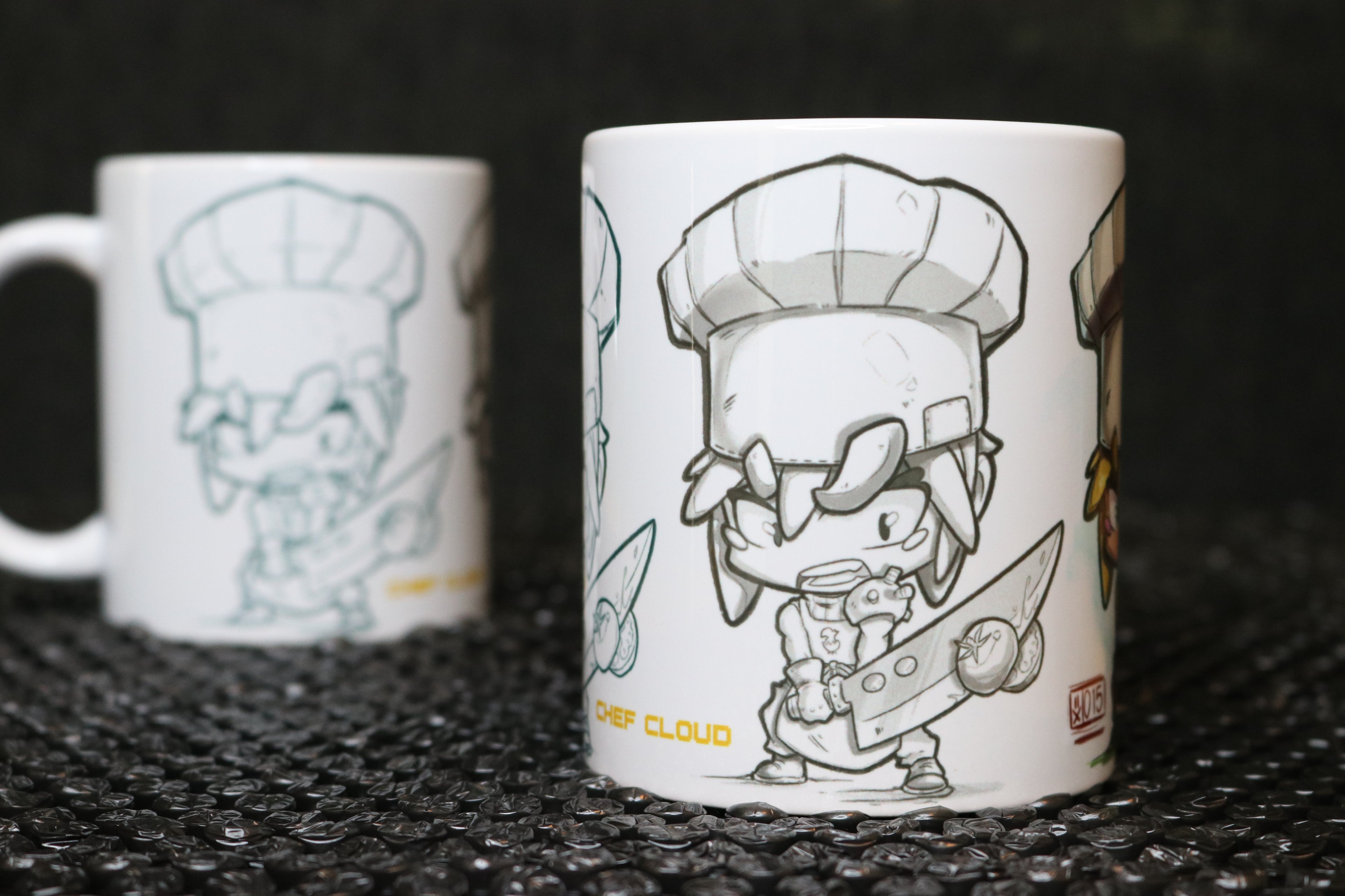 Cloud Strife FFXIV Chef Chibi Ceramic Mug | 11oz Custom Printed